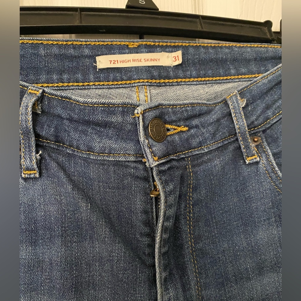 LEVIS 721 High Rise Skinny Distressed Jeans 31 - Picture 2 of 4